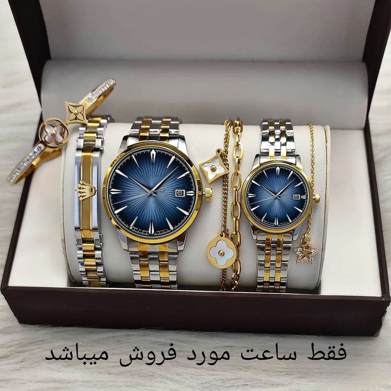 ست ساعت مچی عقربه‌ای زنانه و مردانه مدل کلاسیک شیک - تصویر 3