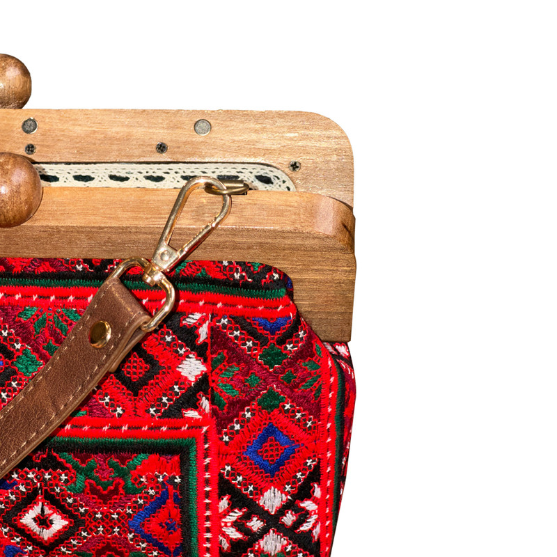 کیف دوشی سنتی زنانه کار دست با نقش‌های بلوچی - تصویر 3