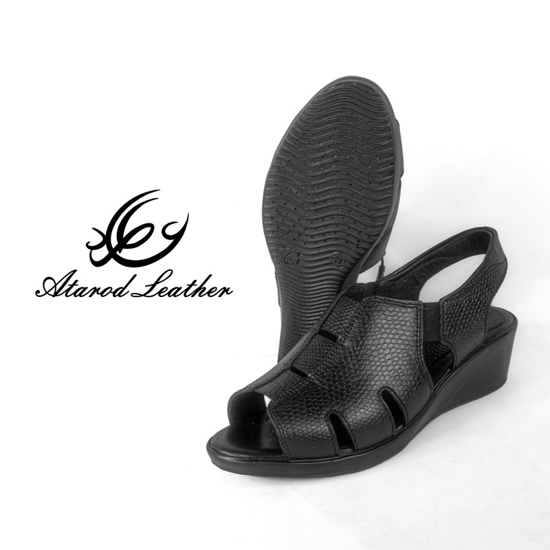 صندل زنانه چرم طبیعی عطارد طرح پیتون - تصویر 5