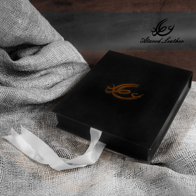 ست هدیه چرم عطارد دو تکه کیف پول و جاکلیدی چرم طبیعی گاوی طرح کروکو - تصویر 16