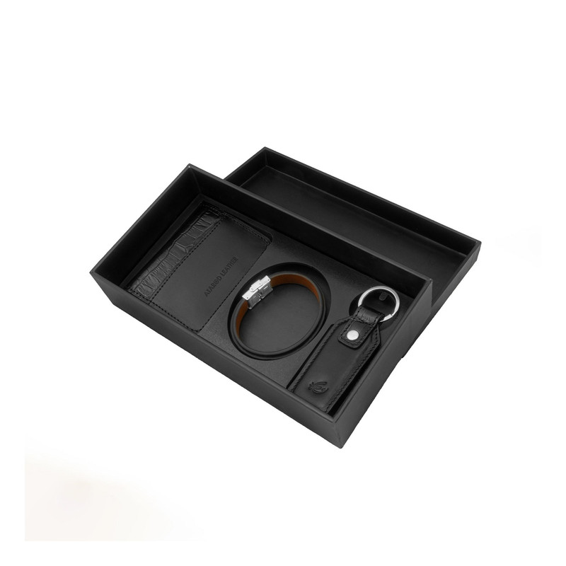 ست هدیه چرم عطارد چرم طبیعی گاوی کروکو و رستیک کد A106