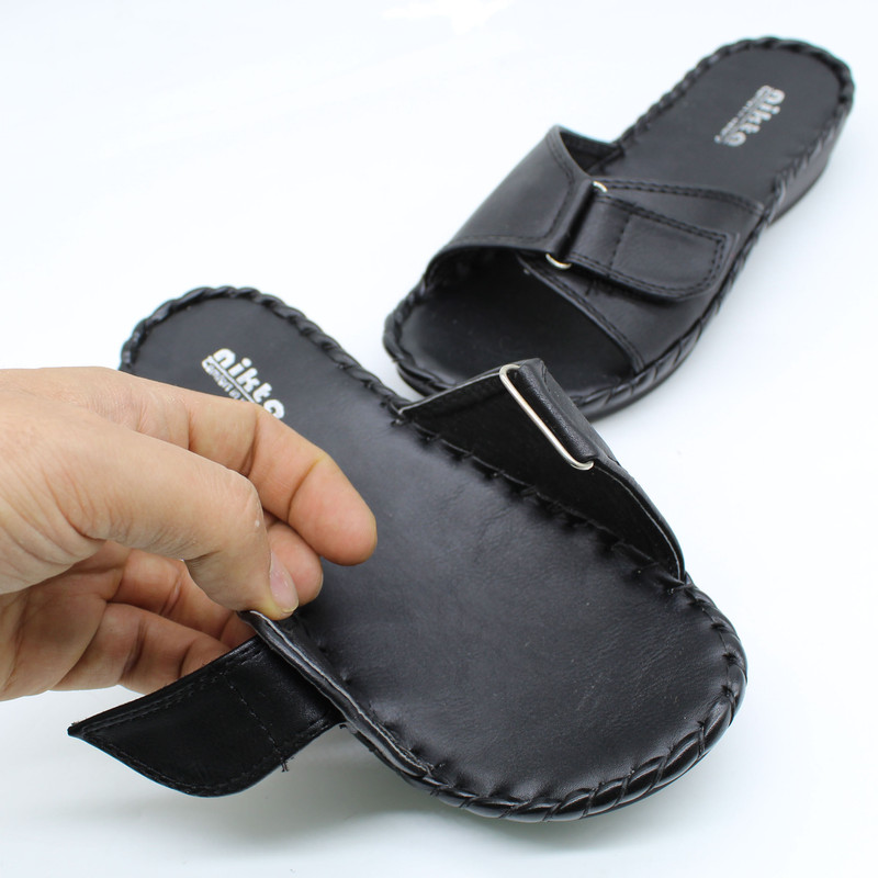 صندل زنانه نیکتا مدل 923 BK چرم مصنوعی زیره ژله PVC - تصویر 9