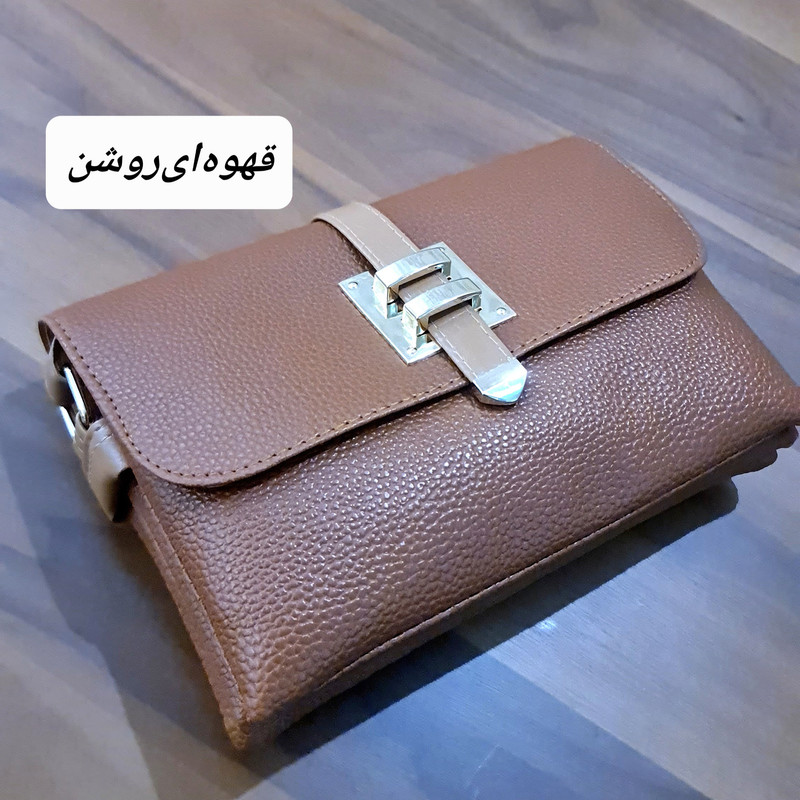 کیف رودوشی زنانه مدل 872 چرم شرانگ ۵ بخش داخلی - تصویر 9