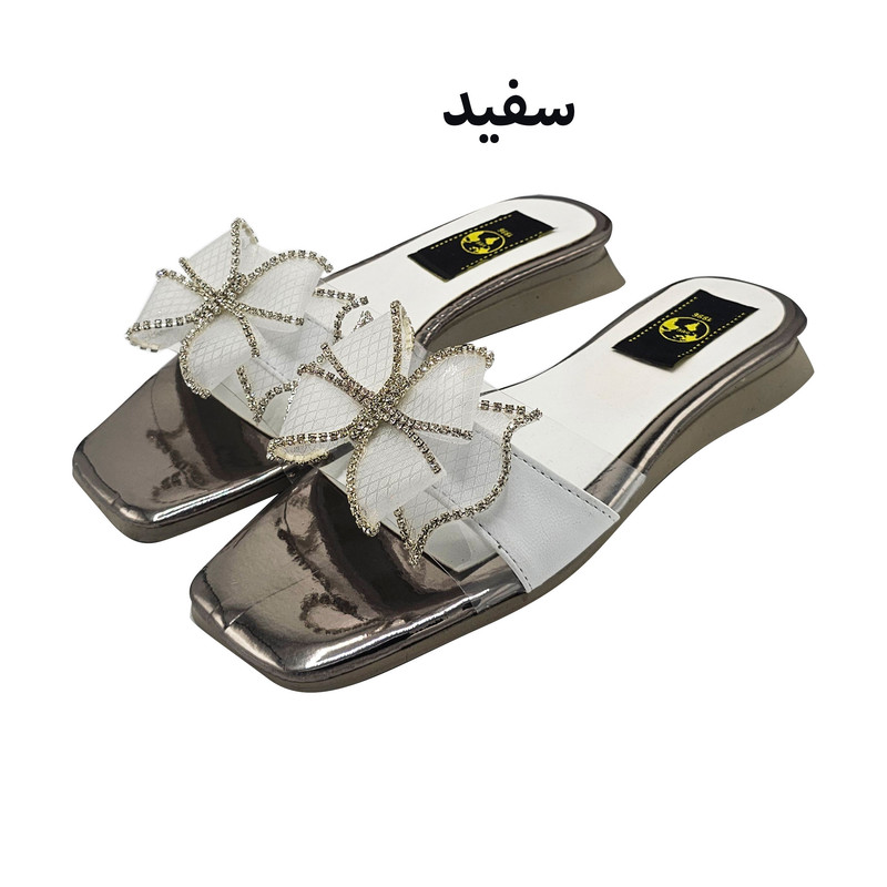 صندل زنانه سیی مدل پاپیون طلقی مجلسی - تصویر 12