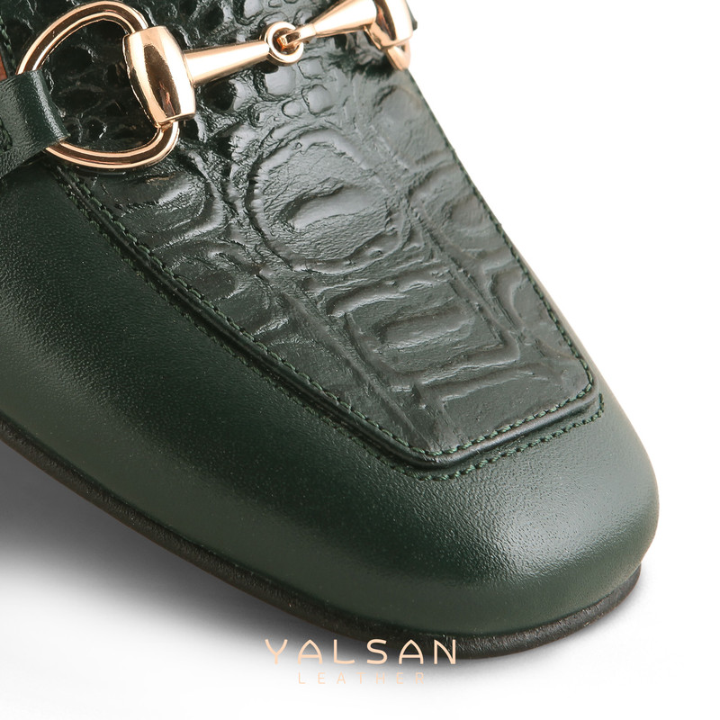کفش زنانه چرم یلسان مدل سرنا پاشنه‌کوتاه رسمی و اداری - تصویر 28