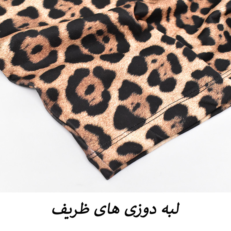 ست کراپ‌تاپ آستین پف‌دار و شلوار اسلش راحتی مدل Lynx M5841 - تصویر 8