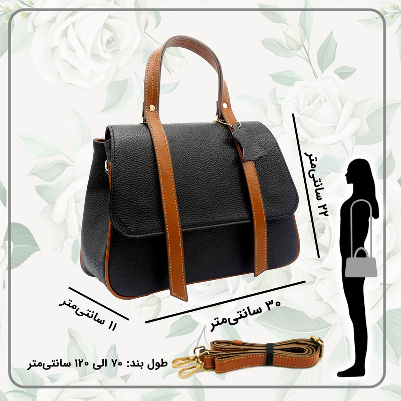 کیف دوشی زنانه چرم طبیعی مدل 146F چندمنظوره - تصویر 5