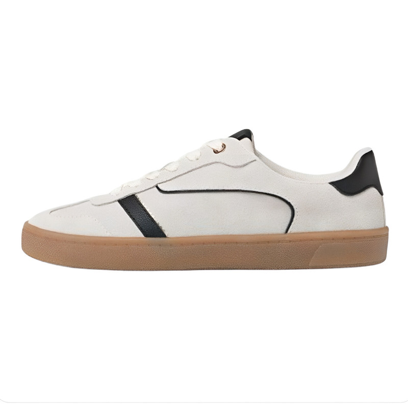 کفش روزمره زنانه استرادیواریوس مدل SPLIT LEATHER SNEAKERS 2025 چرمی سبک اسپرت