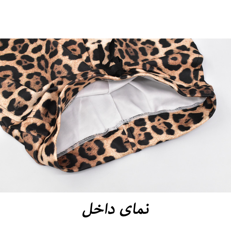 ست کراپ‌تاپ آستین پف‌دار و شلوار اسلش راحتی مدل Lynx M5841 - تصویر 7