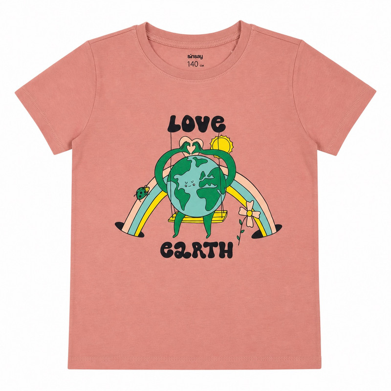 تی‌شرت آستین کوتاه بچگانه برند سین سی طرح love earth
