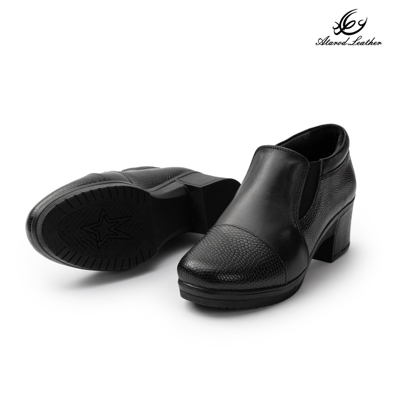 کفش پاشنه‌دار زنانه چرم طبیعی عطارد مدل SH370 - تصویر 7