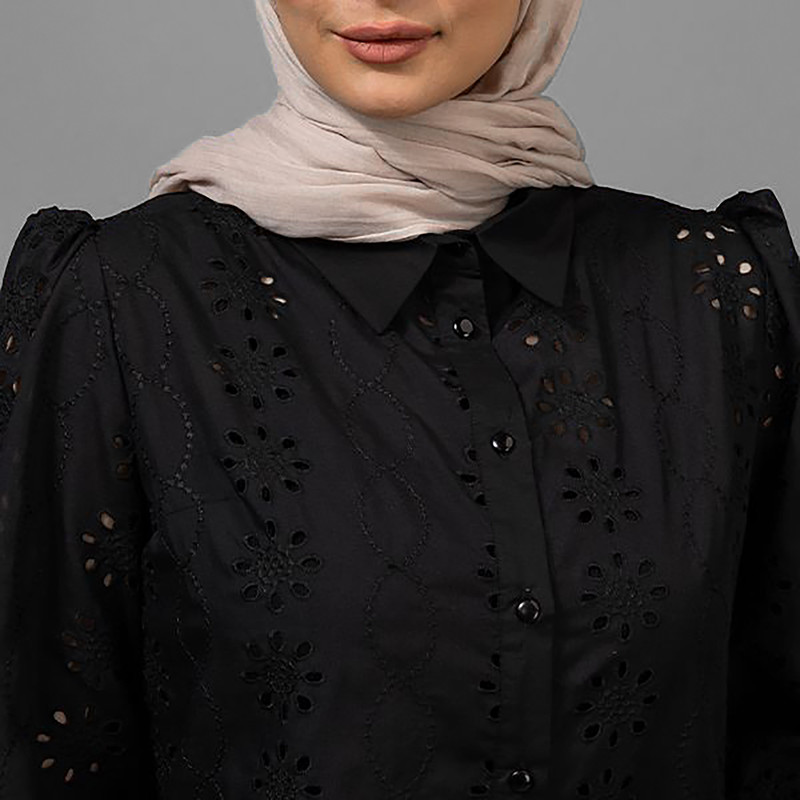 شومیز زنانه برنس آستین بلند یقه برگردان مدل آرمینا - تصویر 6