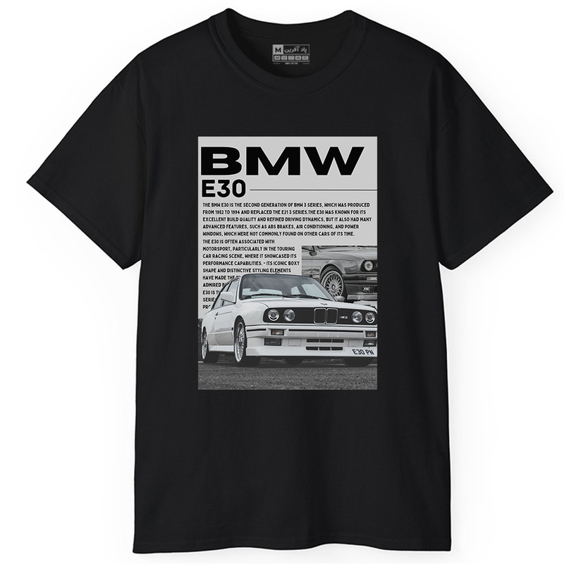 تی‌شرت آستین کوتاه یقه گرد مردانه پاد آفرین طرح ماشین BMW کد ۹۰۸
