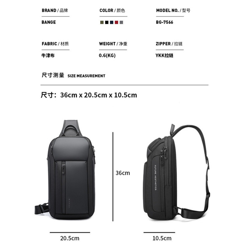 کوله پشتی تک‌بند ضد آب بنج مدل BG-7566 - تصویر 3