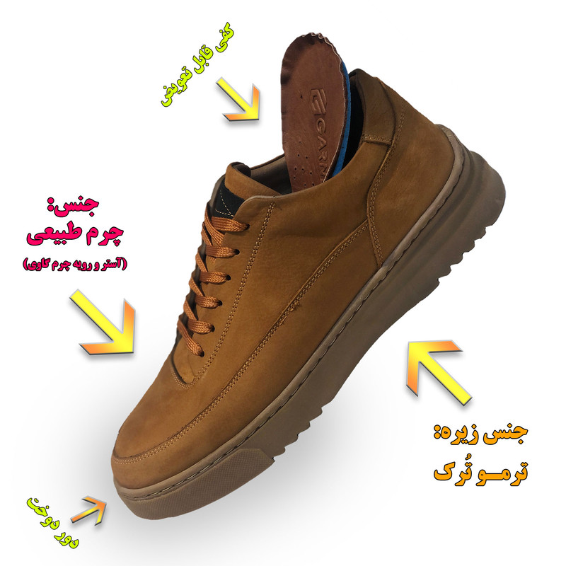 کفش روزمره مردانه چرم باکیفیت بالا و طراحی مقاوم - تصویر 3