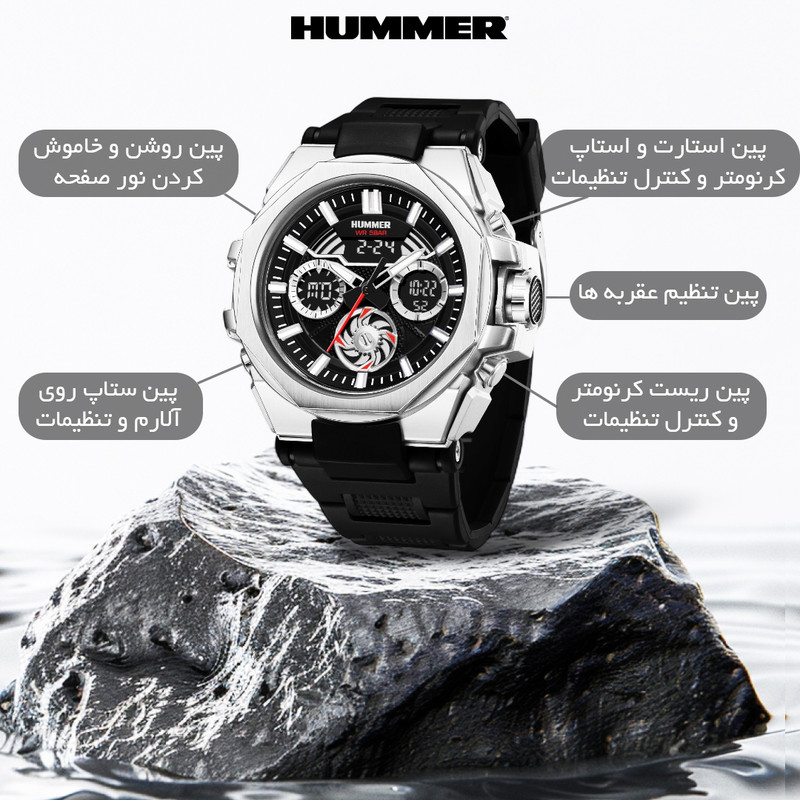 ساعت مچی مردانه هامر مدل HM1442-C2 بند رابر - تصویر 19