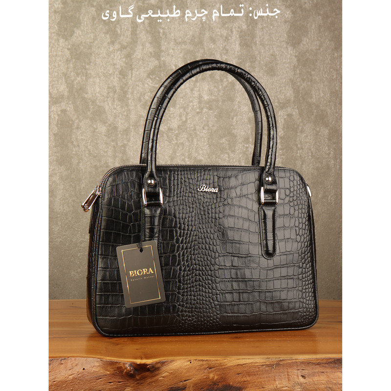 کیف دستی زنانه چرم طبیعی کروکدیلی بیورا - تصویر 5