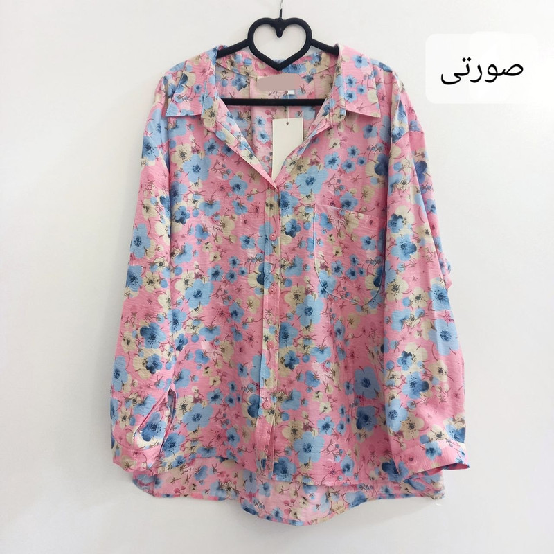 شومیز گل‌دار زنانه آستین بلند یقه برگردان مدل 01