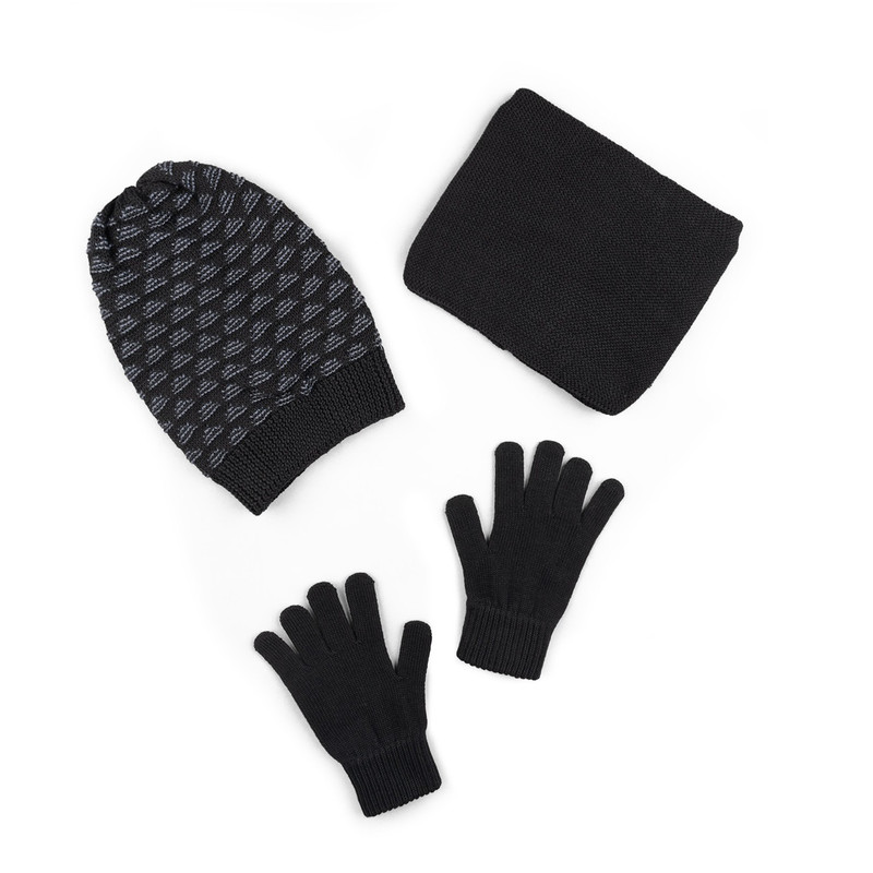 ست کلاه، شال گردن و دستکش بافتنی مدل SB-SS-0311