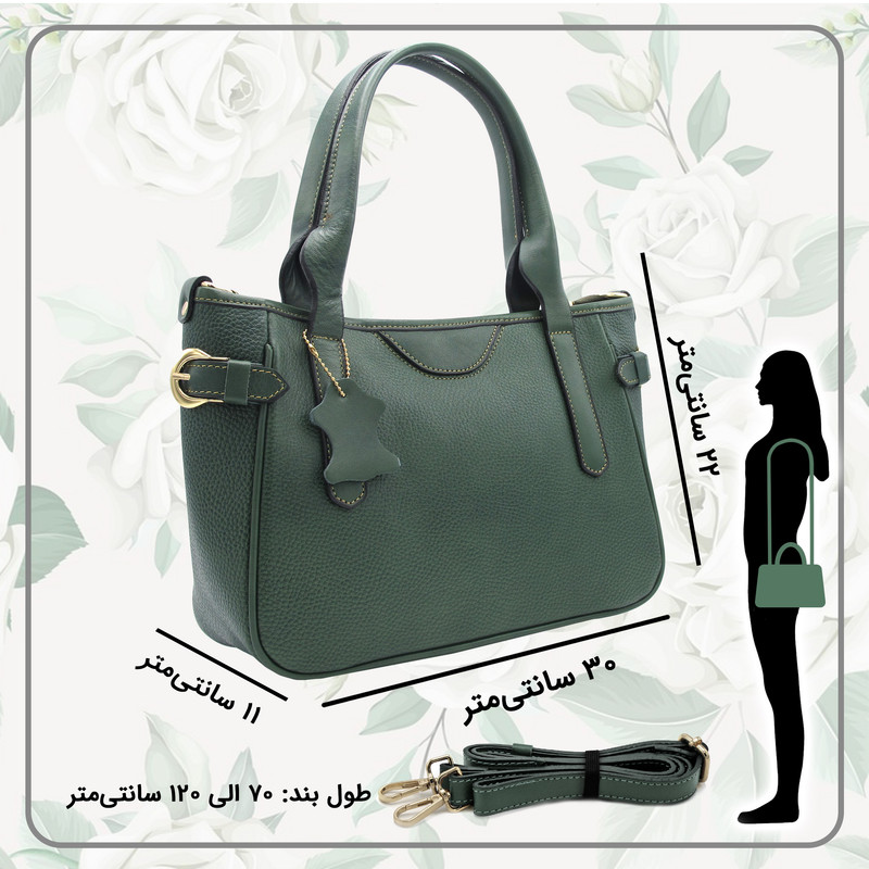 کیف رودوشی زنانه چرم طبیعی مدل FTH145F چندمحفظه - تصویر 5