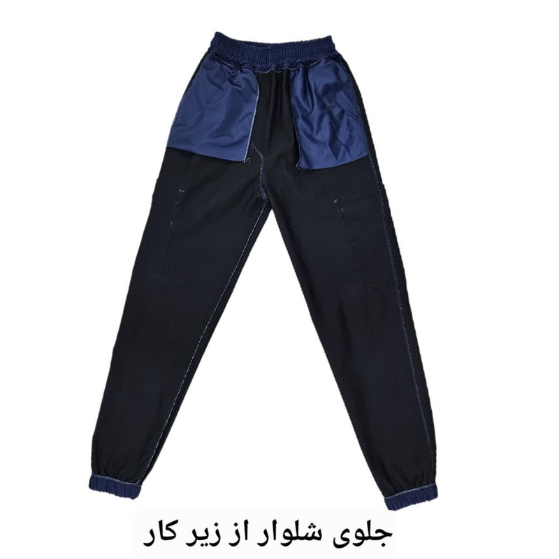 شلوار ۶ جیب مردانه، پارچه نیل پنبه سنگشور، دم‌پای کشی، ۴ رنگ - تصویر 4