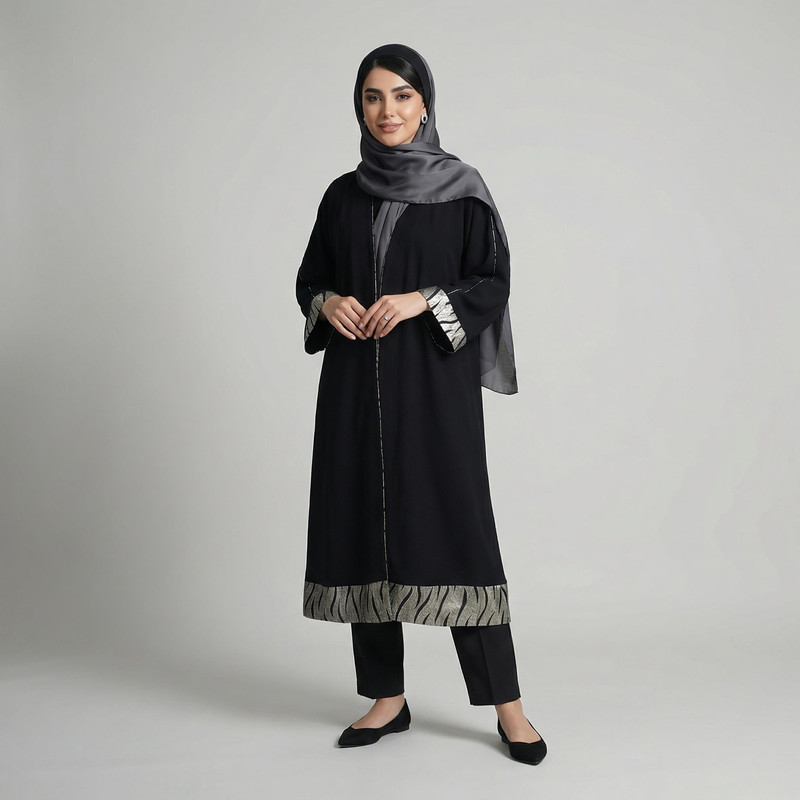مانتو زیر زانو زنانه السانا مدل ویکتوریا کد 202084 یقه هفت - تصویر 3