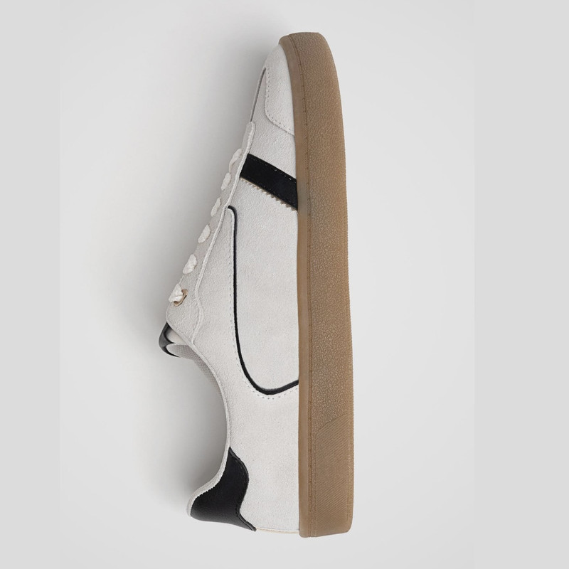 کفش روزمره زنانه استرادیواریوس مدل SPLIT LEATHER SNEAKERS 2025 چرمی سبک اسپرت - تصویر 3