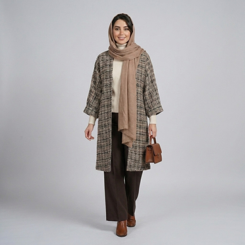 مانتو جلوباز زیر زانو زنانه مدل ۷۷۸، مناسب پاییز و سرد - تصویر 18