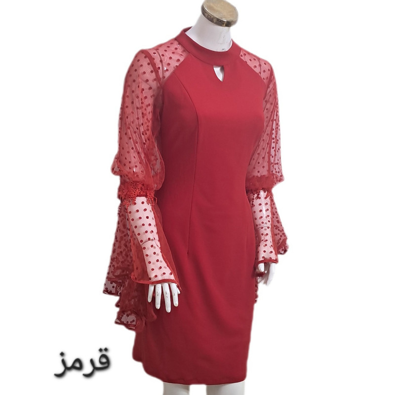 پیراهن مجلسی زنانه یقه گرد کرپ دالقیچ مدل ۹۰۳۳ - تصویر 4
