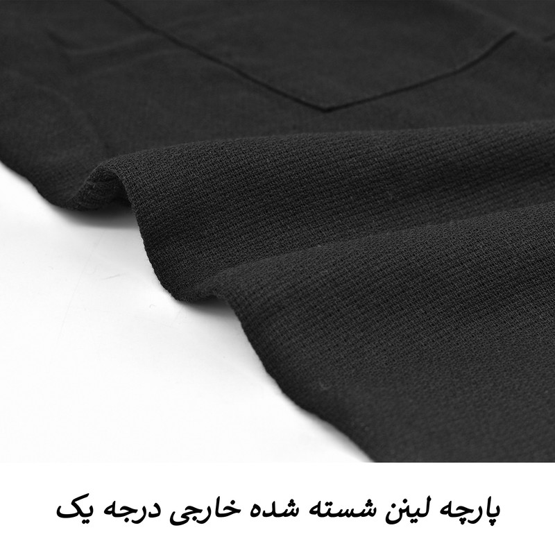 پیراهن آستین بلند یقه برگردان مردانه لینن با دو جیب سینه - تصویر 67