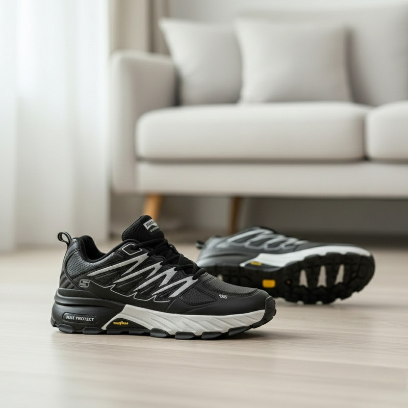 کفش پیاده‌روی ski MAX سبک با زیره مقاوم و رنگ مشکی - تصویر 6