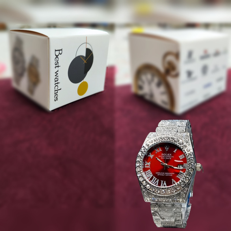 ساعت مچی مدل فول نگین استون کد Av-Ro-2 با طراحی مدرن و بدنه فلزی - تصویر 3