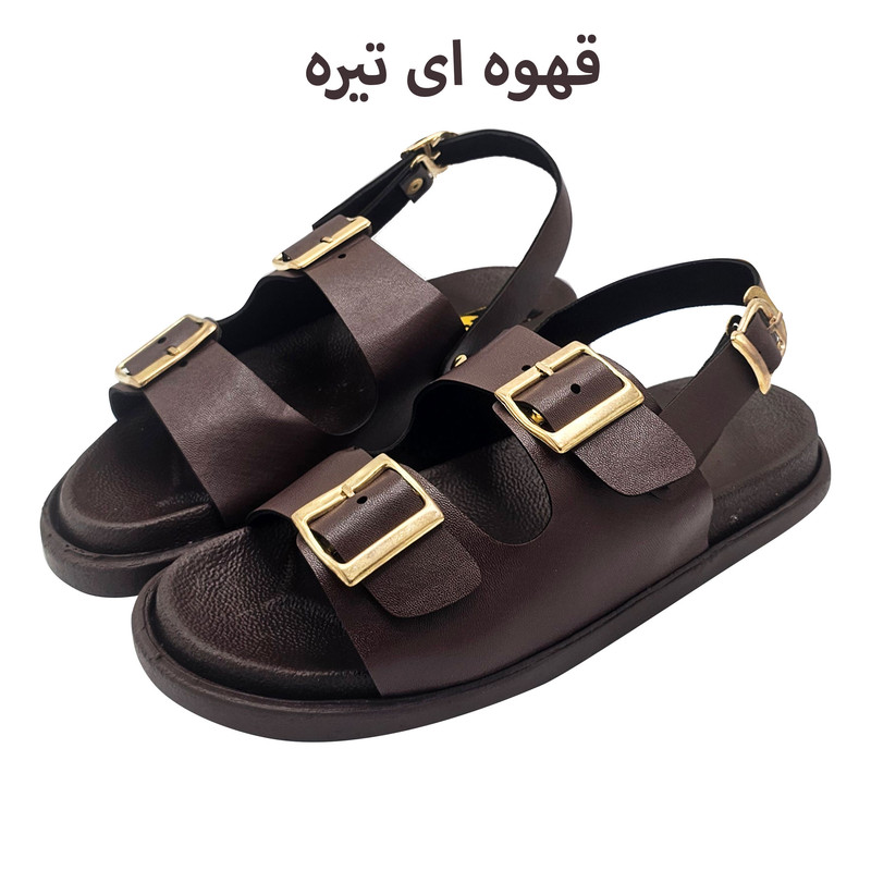 صندل زنانه سیی مدل دو سگک طبی با زیره پلیمر - تصویر 12