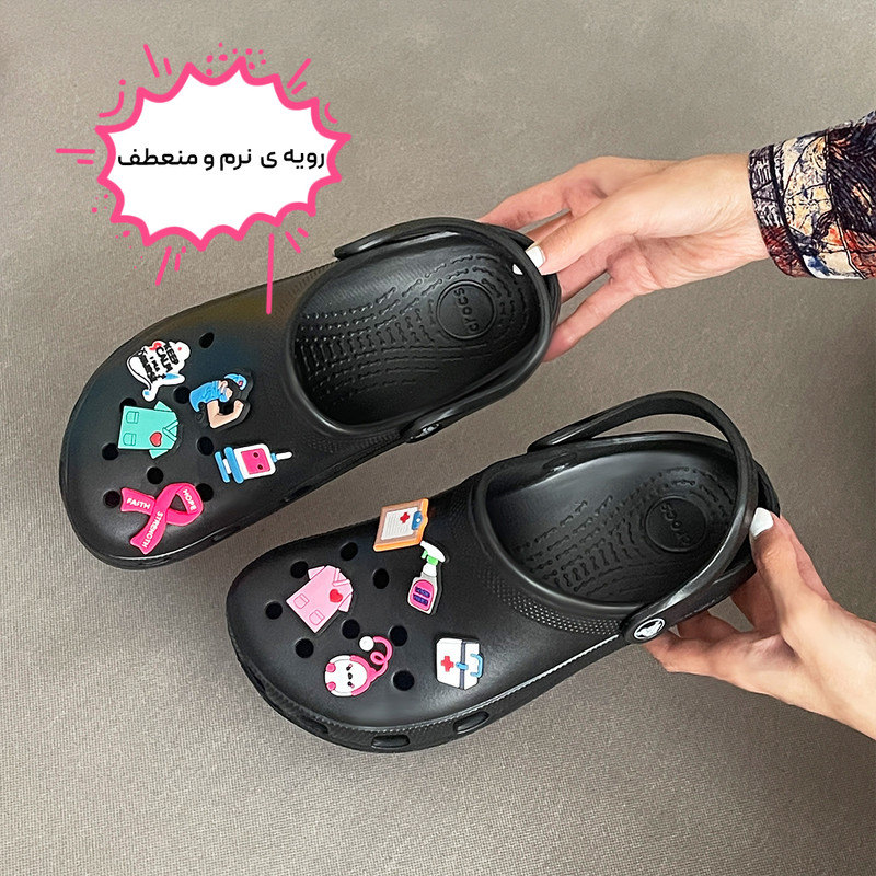صندل زنانه کراکس مدل کلاسیک پزشکی سبک و راحت - تصویر 3