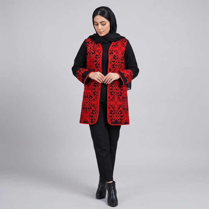 مانتو زنانه تکه‌دوزی کوپ، جلوباز و تنخور آزاد