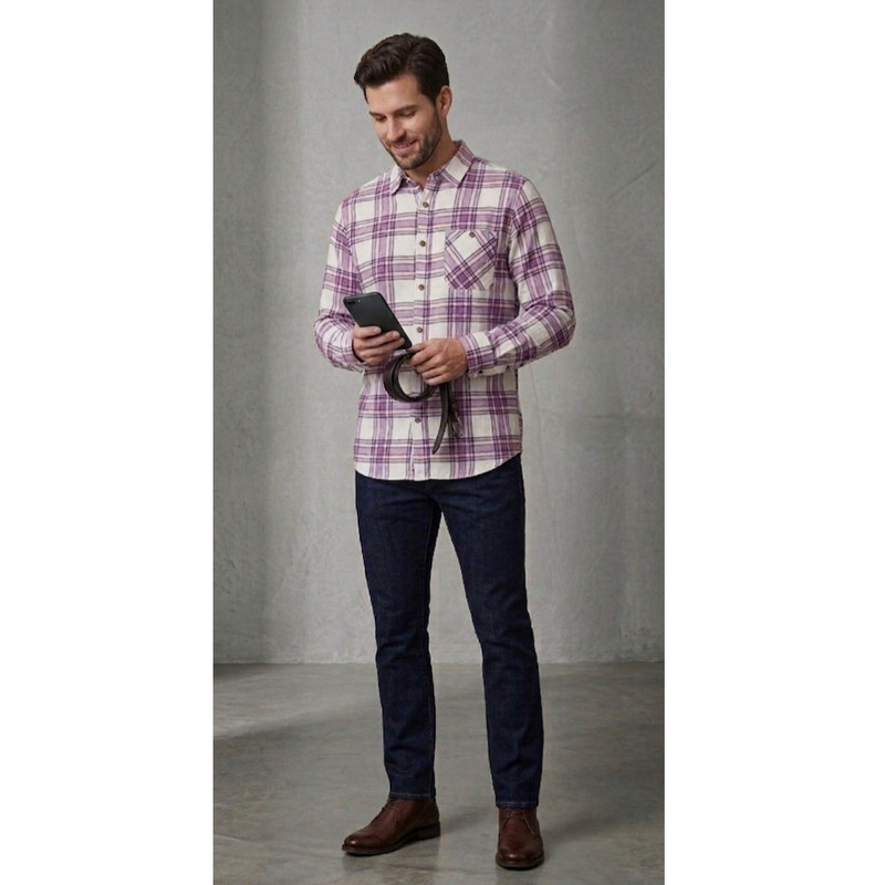 پیراهن مردانه آستین‌بلند چهارخانه برند تیمبرلند مدل FLANNEL-WH - تصویر 4