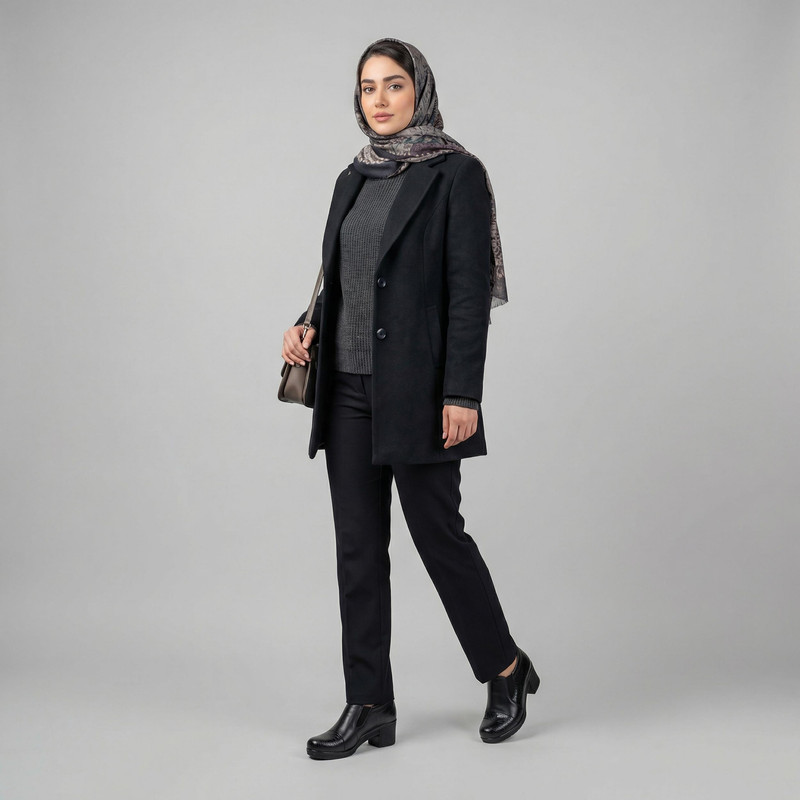 کفش پاشنه‌دار زنانه چرم طبیعی عطارد مدل رسمی راحت - تصویر 14