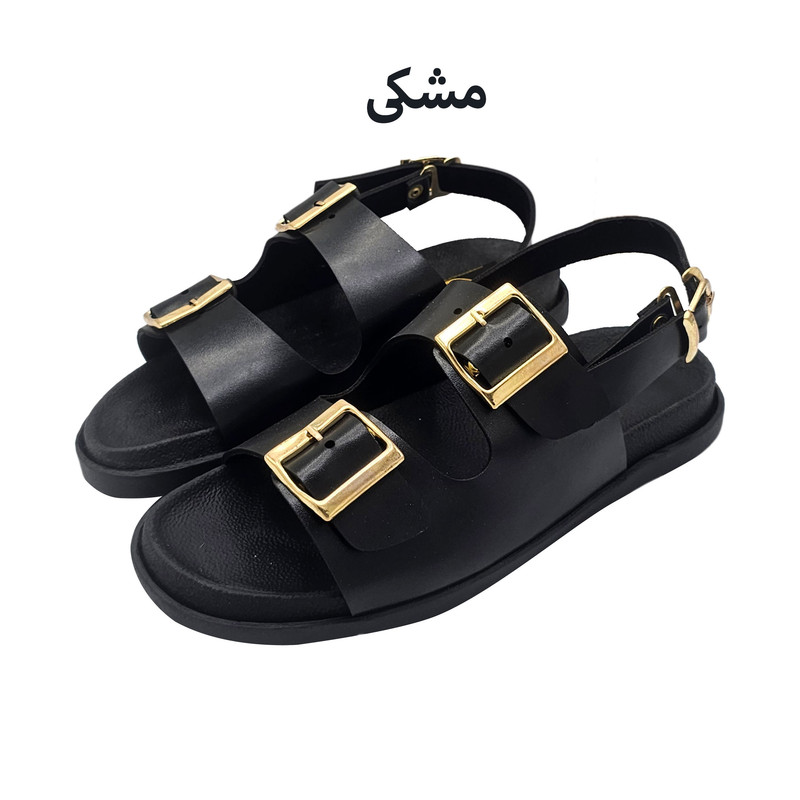 صندل زنانه سیی مدل دو سگک طبی با زیره پلیمر - تصویر 10