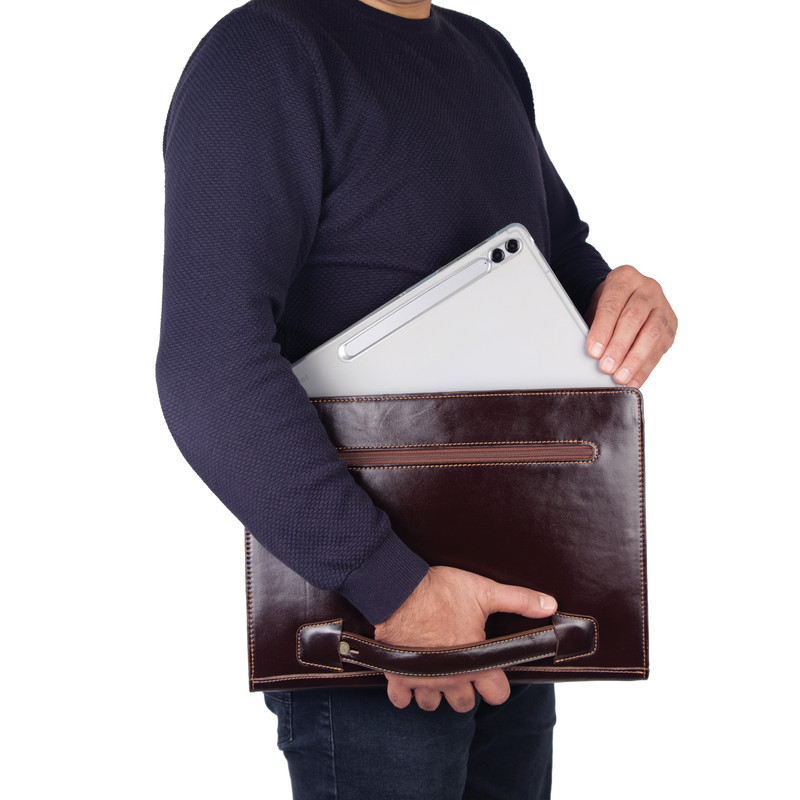 کیف دستی چرم طبیعی بارز مدل DF40 مناسب مدارک A4 - تصویر 14