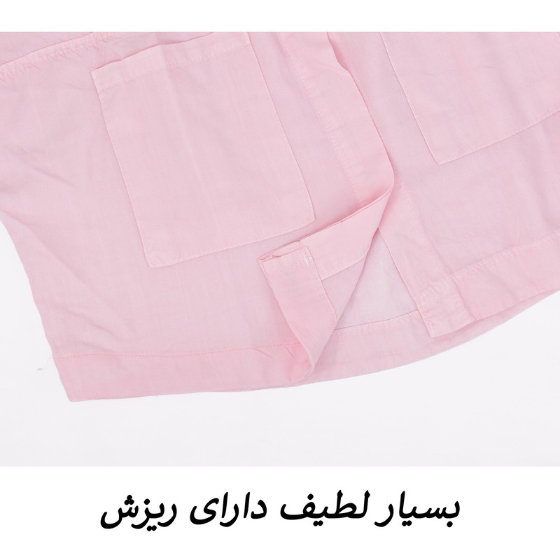 شومیز زنانه سیلک قهوه‌ای موکا آستین سه‌ربع یقه کلاسیک دکمه مخفی - تصویر 47