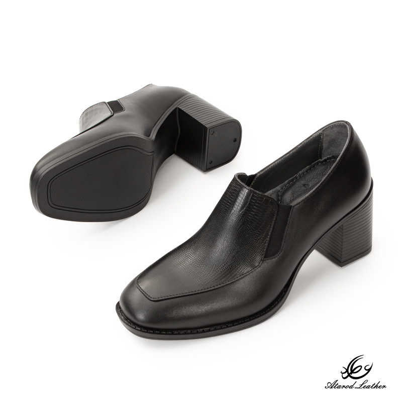 کفش پاشنه‌دار زنانه چرم عطارد مدل SH395 - تصویر 6