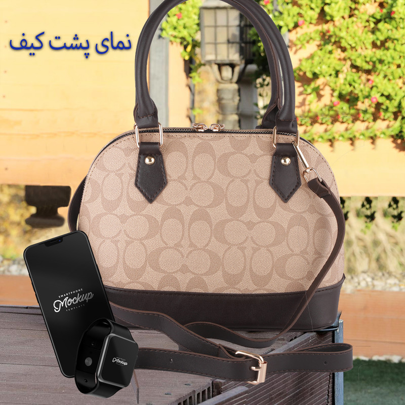 کیف دستی زنانه با یراقلات طلایی و بند چرمی قابل‌تنظیم - تصویر 5