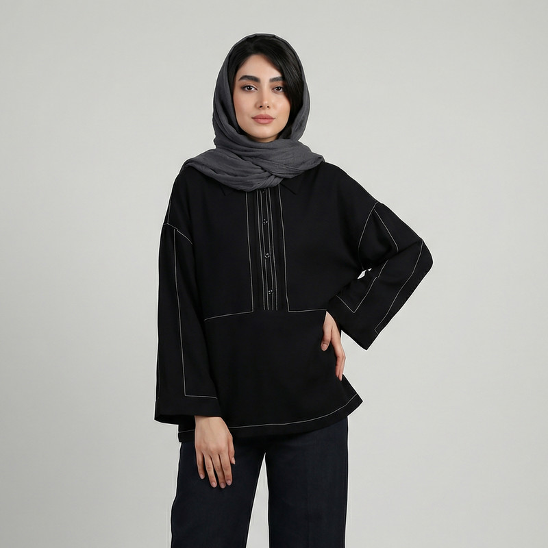 بلوز زنانه توریور آستین بلند یقه برگردان مدل ۴۰۴۰۱۳۴ - تصویر 8