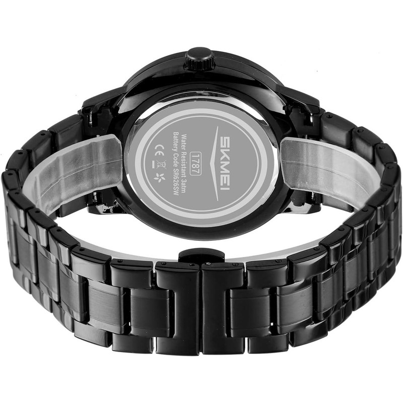 ساعت مچی مردانه اسکمی 1787 رینگ متحرک مشکی با بند استیل - تصویر 4