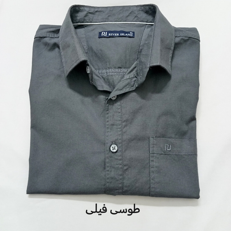 پیراهن آستین‌کوتاه مردانه، ترکیب پنبه و کتان، رگیولار فیت، ۸ رنگ، کد P8 - تصویر 4