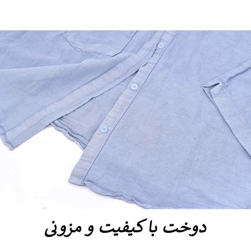 کراپ شومیز زنانه آستین سه‌ربع یقه برگردان مدل وستا - تصویر 20