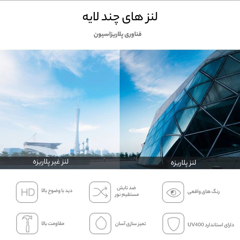 عینک آفتابی مردانه آلبرت وگ پلاریزه مدل 6307C98-P131 فریم استیل ۲۷ گرم - تصویر 9