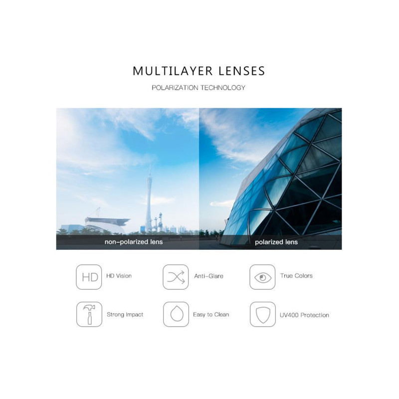 عینک آفتابی پنتوس پلاریزه مورل POLARIZED25112C2، UV400، فرم مربعی/مستطیلی - تصویر 8