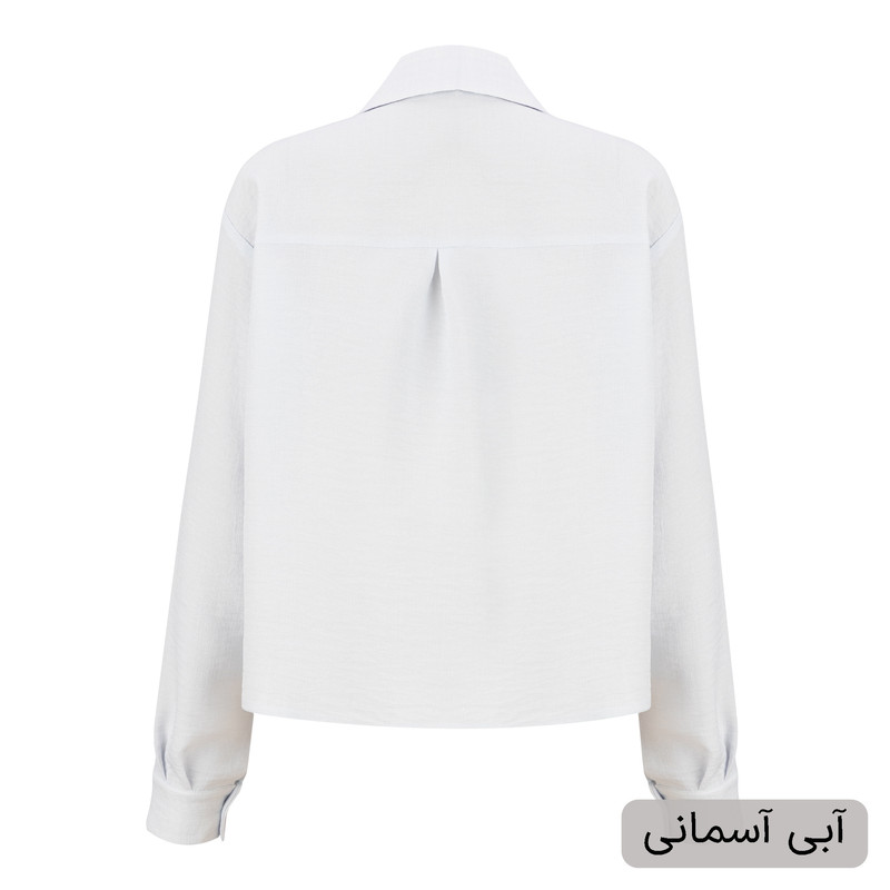 کراپ شومیز زنانه آستین بلند یقه برگردان السانا سابرینا - تصویر 19