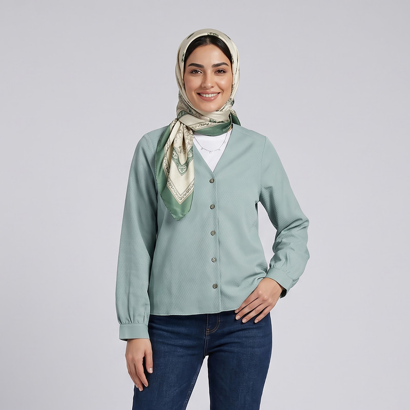 شومیز زنانه ایکس ساید آستین بلند یقه هفت مدل S546411Z8